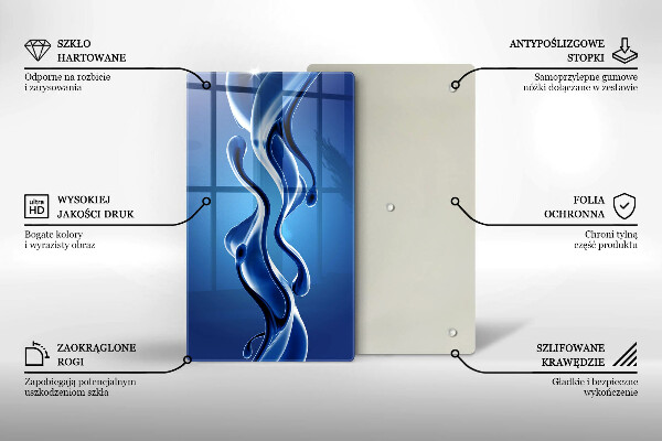 Tabla de cortar de vidrio Abstracción de fluidos