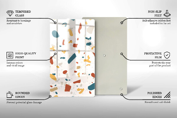 Tabla de cortar de vidrio Gres decorativo