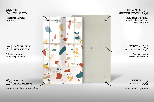 Tabla de cortar de vidrio Gres decorativo