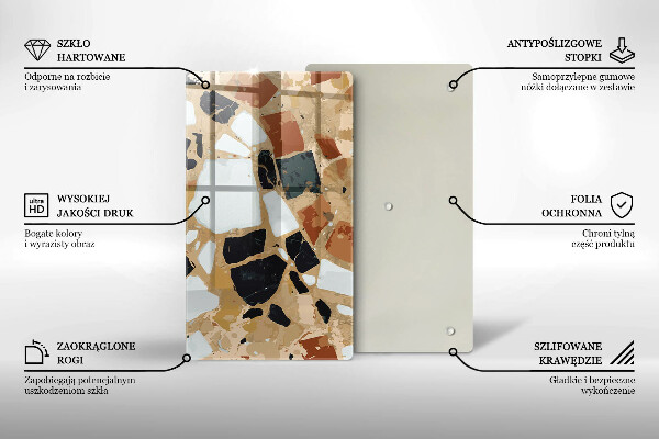 Tabla de cortar de vidrio Plato de piedras decorativas