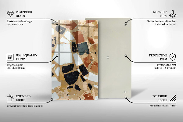 Tabla de cortar de vidrio Plato de piedras decorativas