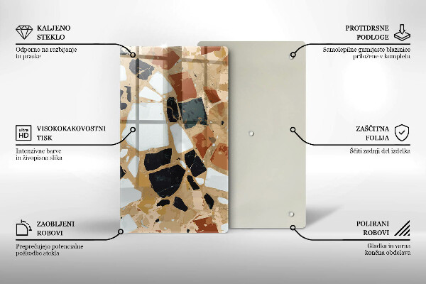 Tabla de cortar de vidrio Plato de piedras decorativas