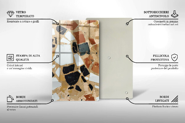 Tabla de cortar de vidrio Plato de piedras decorativas