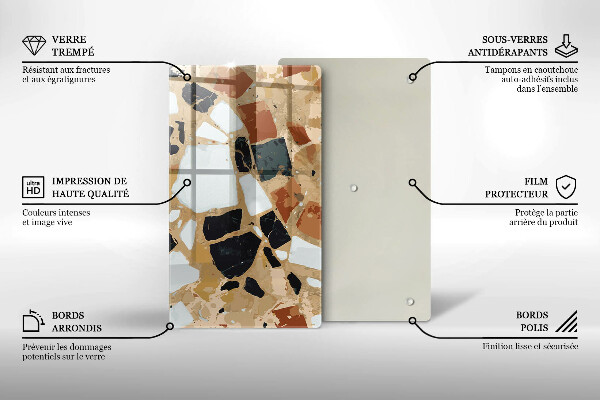 Tabla de cortar de vidrio Plato de piedras decorativas