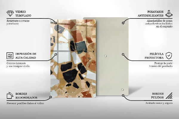 Tabla de cortar de vidrio Plato de piedras decorativas