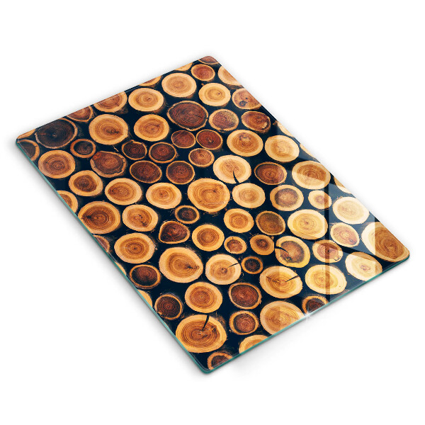 Tabla de cortar de vidrio Tocones de árboles de madera