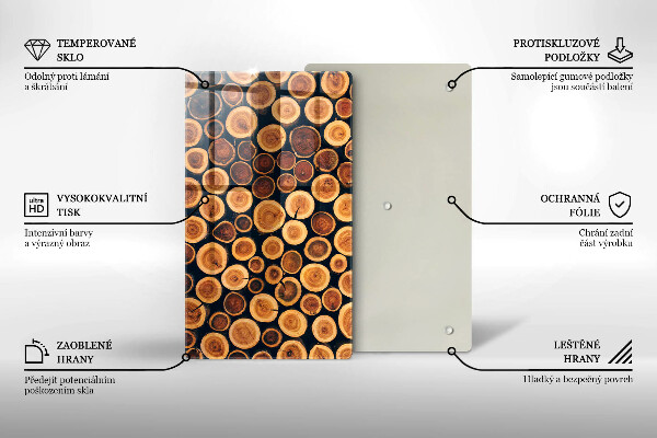 Tabla de cortar de vidrio Tocones de árboles de madera