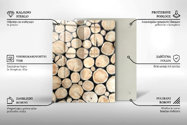 Tabla de cortar de vidrio Tocones de árboles de madera