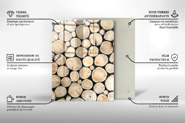 Tabla de cortar de vidrio Tocones de árboles de madera