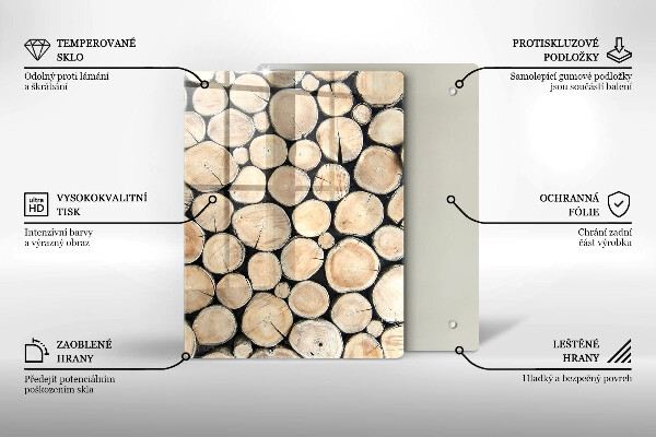 Tabla de cortar de vidrio Tocones de árboles de madera