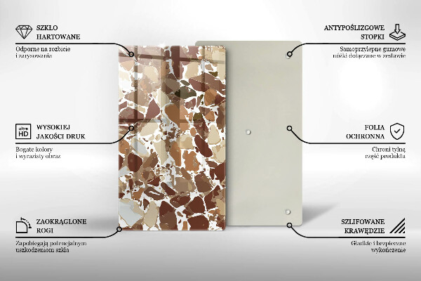 Tabla de cortar de vidrio Manchas decorativas de piedra