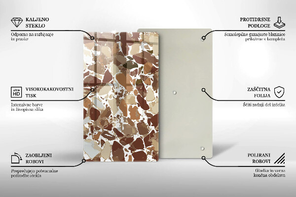 Tabla de cortar de vidrio Manchas decorativas de piedra