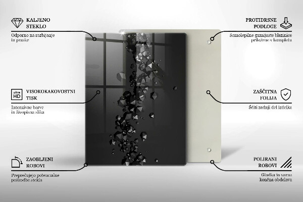 Tabla de cortar de vidrio Patrones sin fisuras de figuras geométricas