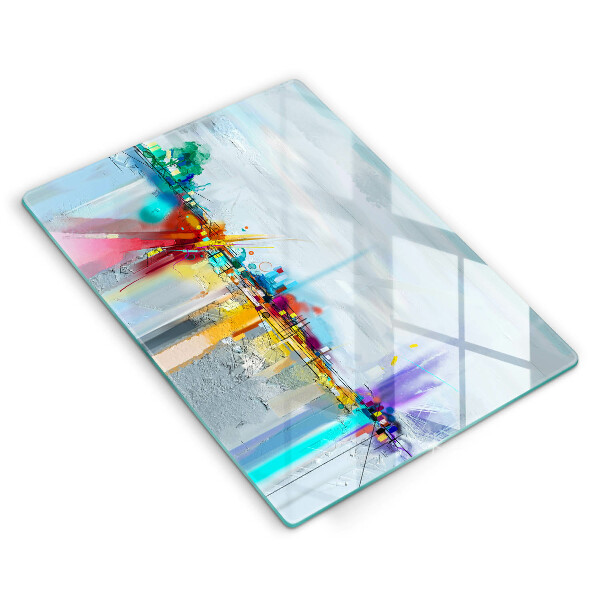 Tabla de cortar de vidrio Abstracción pintada