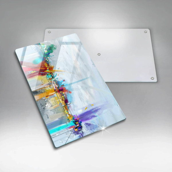 Tabla de cortar de vidrio Abstracción pintada