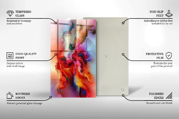 Tabla de cortar de vidrio Abstracción ahumada