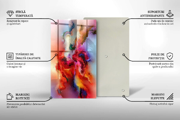 Tabla de cortar de vidrio Abstracción ahumada