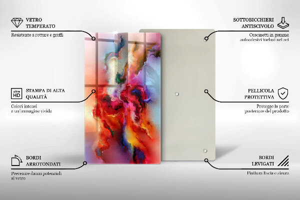 Tabla de cortar de vidrio Abstracción ahumada