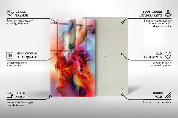 Tabla de cortar de vidrio Abstracción ahumada