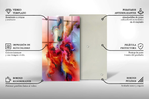 Tabla de cortar de vidrio Abstracción ahumada