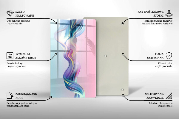 Tabla de cortar de vidrio Abstracción pastel