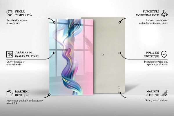 Tabla de cortar de vidrio Abstracción pastel