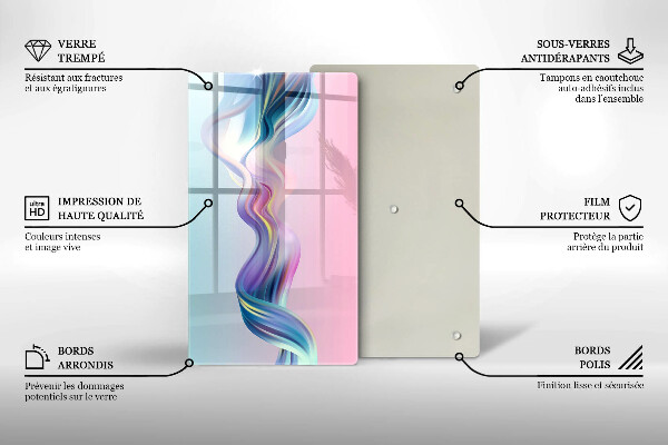 Tabla de cortar de vidrio Abstracción pastel