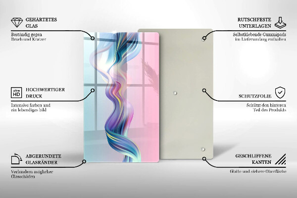 Tabla de cortar de vidrio Abstracción pastel
