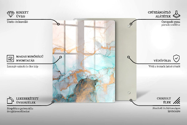 Tabla de cortar de vidrio Abstracción pastel