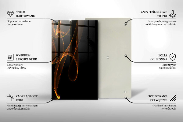 Tabla de cortar de vidrio Líneas abstractas