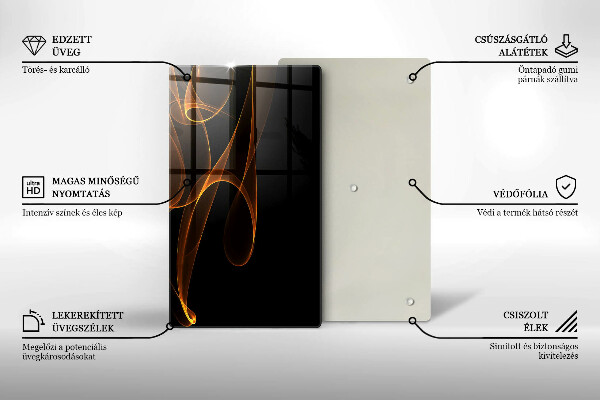 Tabla de cortar de vidrio Líneas abstractas