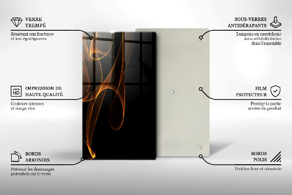 Tabla de cortar de vidrio Líneas abstractas