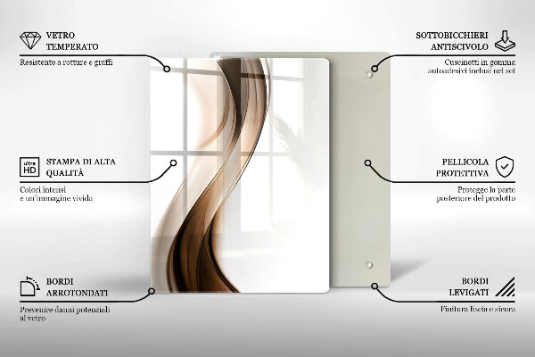 Tabla de cortar de vidrio Líneas abstractas