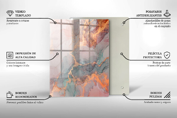 Tabla de cortar de vidrio Piedra decorativa