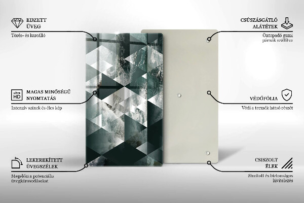 Tabla de cortar de vidrio Triángulos y agua