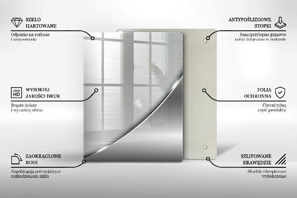 Tabla de cortar de vidrio Triángulos y agua