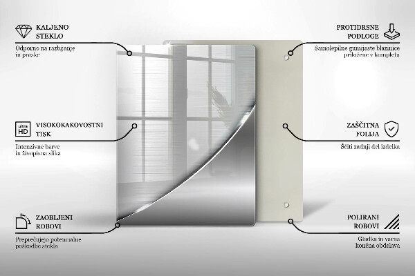 Tabla de cortar de vidrio Triángulos y agua