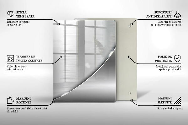 Tabla de cortar de vidrio Triángulos y agua