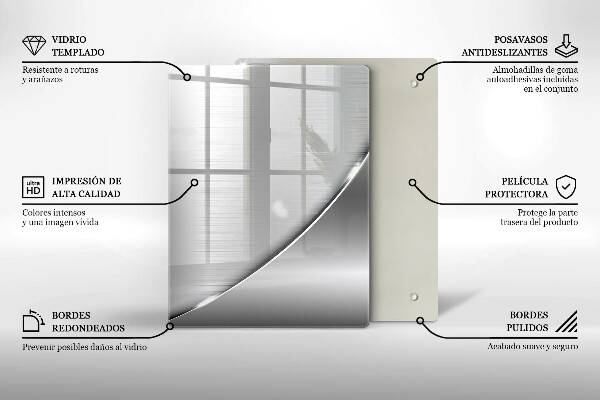 Tabla de cortar de vidrio Triángulos y agua