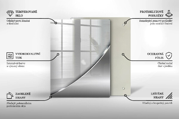 Tabla de cortar de vidrio Triángulos y agua