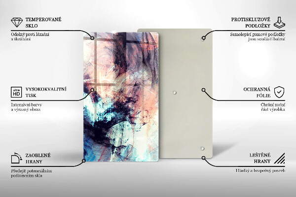 Tabla de cortar de vidrio Abstracción pintada