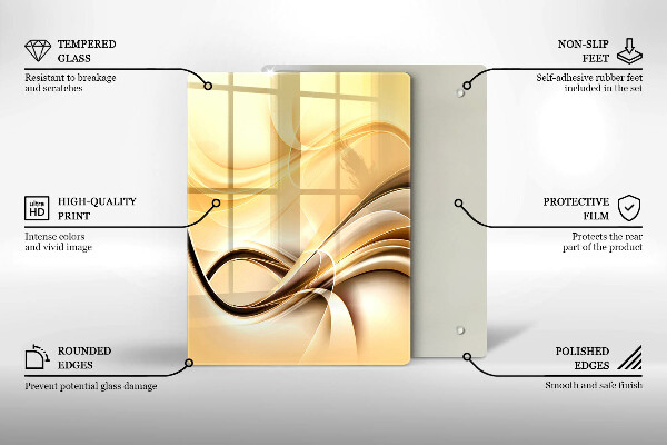 Tabla de cortar de vidrio Abstracción de beso