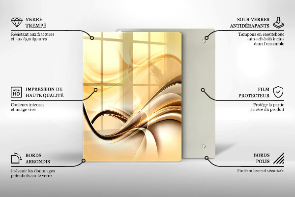 Tabla de cortar de vidrio Abstracción de beso