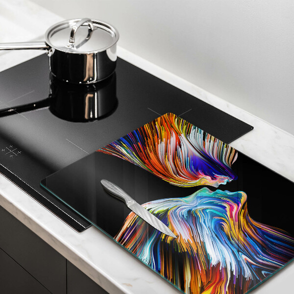 Tabla de cortar de vidrio Abstracción de beso