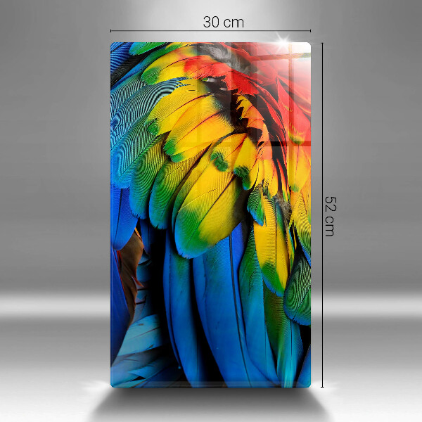 Tabla de cortar de vidrio Plumas de loro de colores