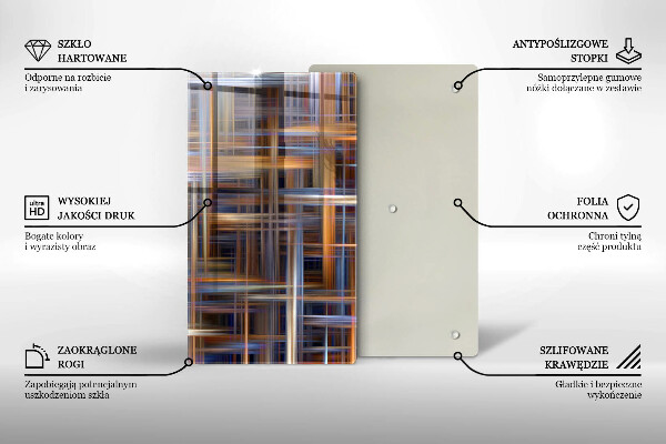 Tabla de cortar de vidrio Líneas de pintura abstractas