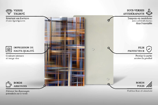 Tabla de cortar de vidrio Líneas de pintura abstractas