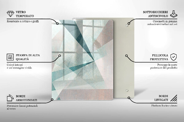 Tabla de cortar de vidrio Líneas de pintura abstractas