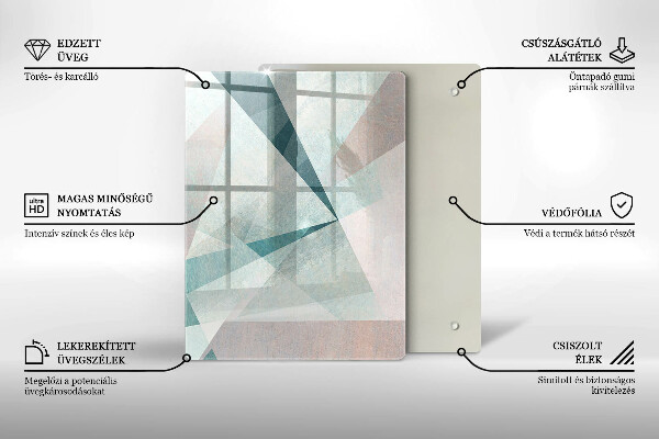 Tabla de cortar de vidrio Líneas de pintura abstractas
