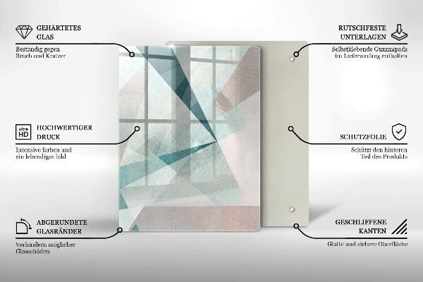 Tabla de cortar de vidrio Líneas de pintura abstractas